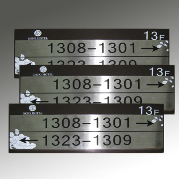 Room Number Stainless Steel Etched Plaque